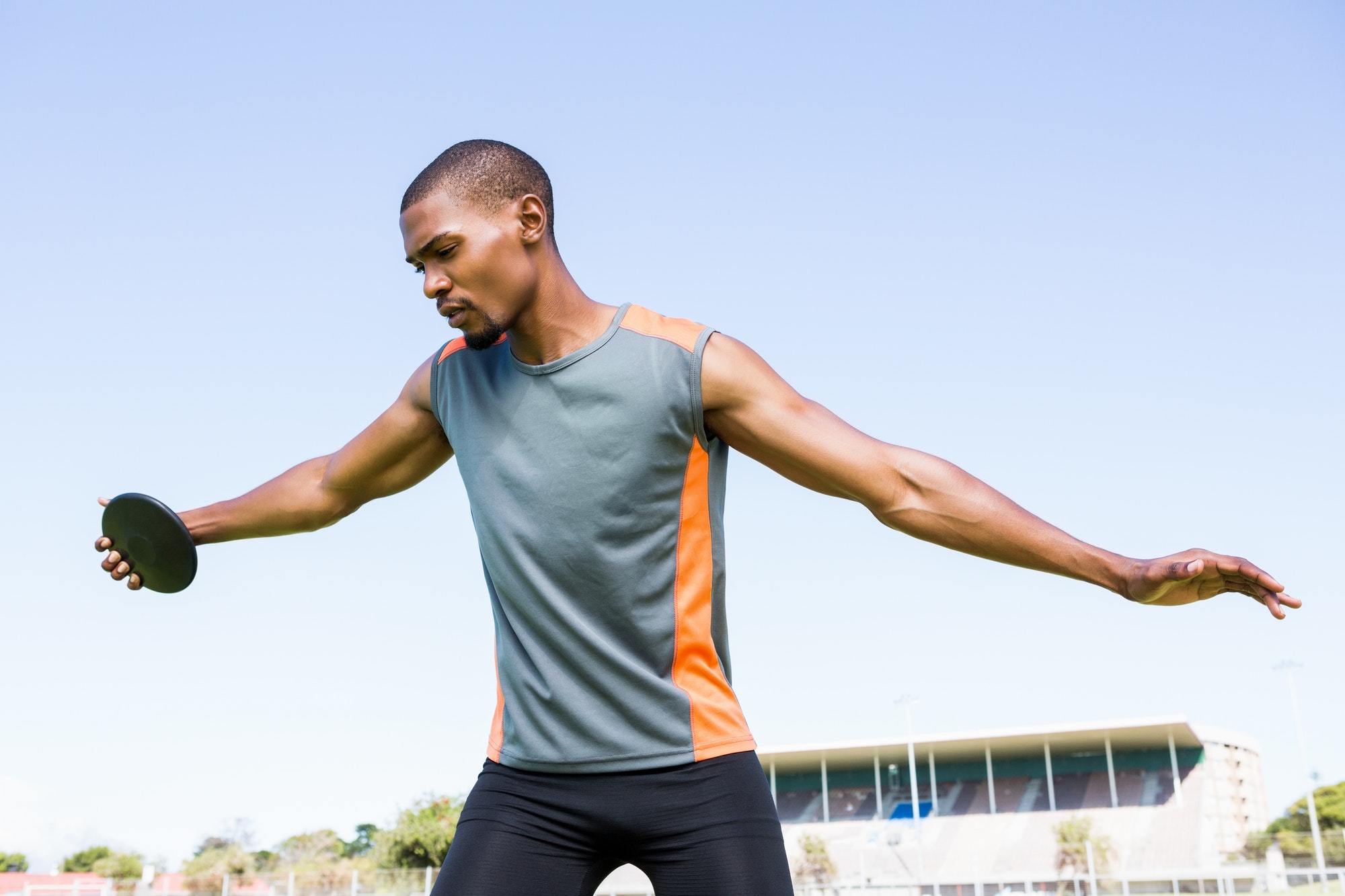 Athlete about to throw a discus